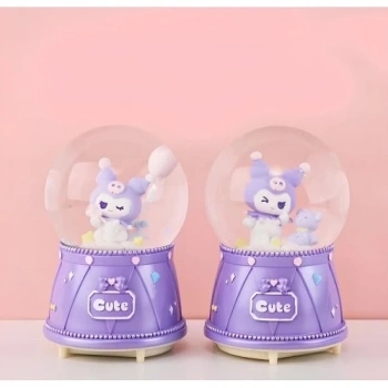 Kuromi Işıklı Müzikli Kar Küresi Orta Boy Model 3