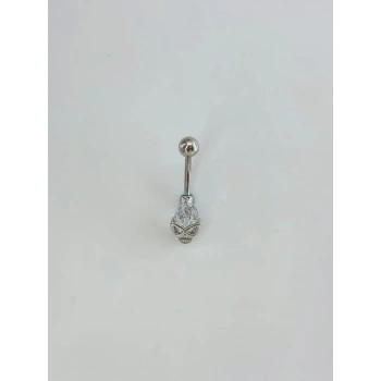 Kuru Kafa Detaylı Göbek Piercing - Pg0166