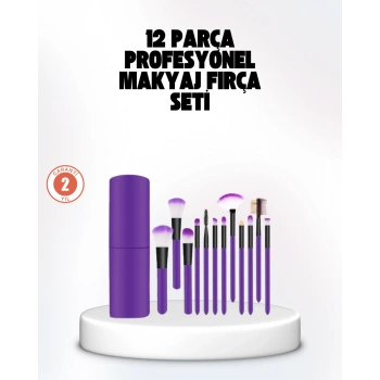 Kusursuz Makyaj İçin 12 Parça Profesyonel Fırça Seti Taşınabilir Kutu Hediyeli