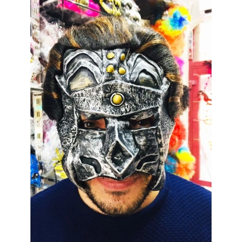 Lateks Savaşçı Maskesi Terminatör Maskesi Saçlı (5324)