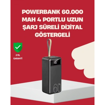 Led Ekranlı Çok Fonksiyonlu Taşınabilir Şarj Ünitesi Powerbank
