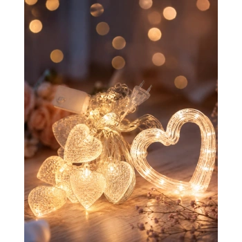 LED Kalp Neon Lamba Dekoratif Romantik Gece ve Ortam Işığı