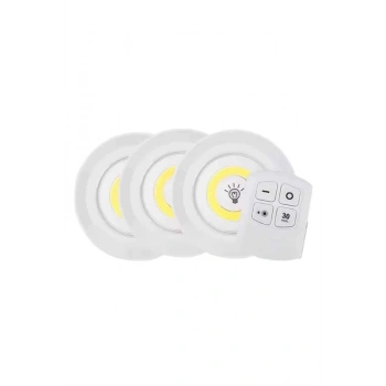 Led Lamba 3lü Uzaktan Kumandalı Yapışkanlı