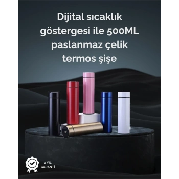 LED Sıcaklık Ölçerli 250 ml Yalıtımlı Termos Şişe