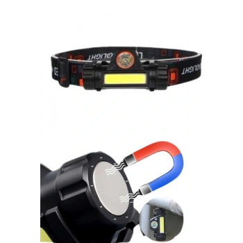 Ledli Şarjlı Kafa Lambası Led Şarjlı Su Geçirmez Kafa Feneri