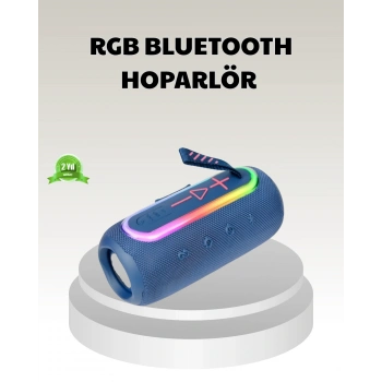 Mavi Taşınabilir Bluetooth Hoparlör Kompakt Tasarım ve Güçlü Ses