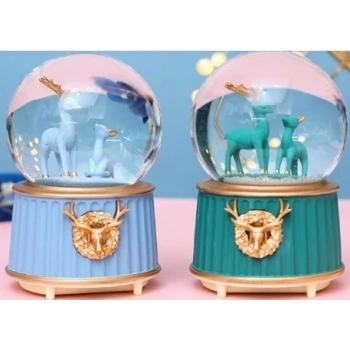 Mavi-yeşil Geyik Kar Küresi Küçük Boy