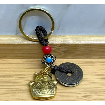 Metal Şans Ve Bereket Kedisi Anahtarlık Model 4