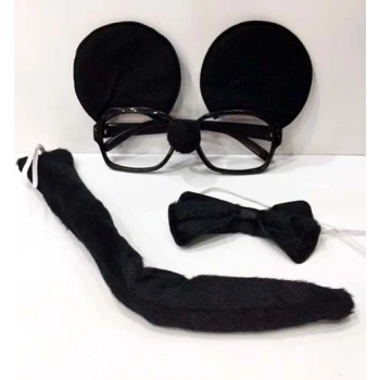 Mickey Mouse Gözlüğü Papyonu Kuyruğu Seti (5324)