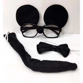 Mickey Mouse Gözlüğü Papyonu Kuyruğu Seti (5324)