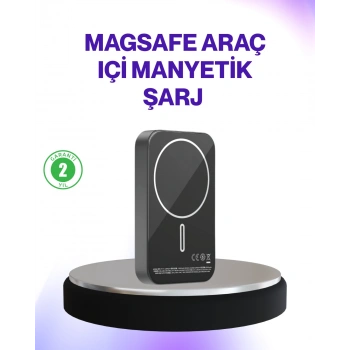 Mıknatıslı MagSafe Uyumlu Araç Tutucu Kablosuz Şarj Destekli