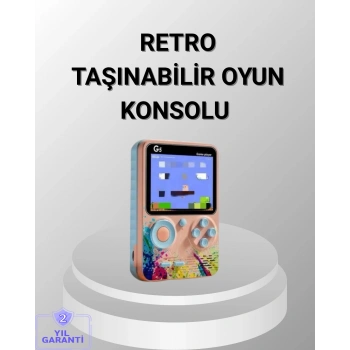 Mini Retro Oyun Konsolu 500 Oyunlu 3.0 İnç Ekran ve Şarjlı Batarya