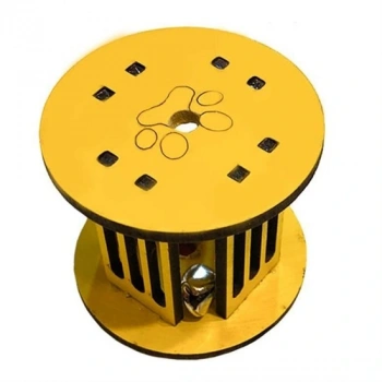 Mini Silindir Eğlenceli Renkli Sağlam Küçük Pati İzi Şekilli Kedi Oyuncağı (5324)