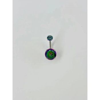 Mistik Topaz Taşlı Göbek Piercing - Pg0047