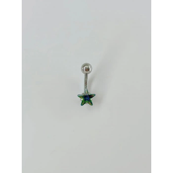 Mistik Topaz Taşlı Yıldız Detaylı Göbek Piercing - Pg0026