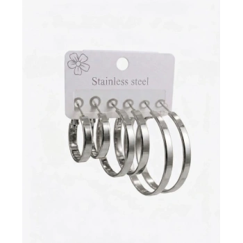 Modern Ra Altılı Halka Küpe Seti - Kp00674