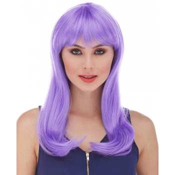 Mor Renk Uzun Düz Parti Peruğu (5324)