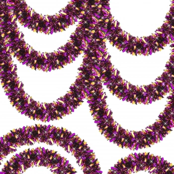 Mor Turuncu Renk 4 cm Genişlik Garland Çift Renk Sim Süs 180 cm (5324)