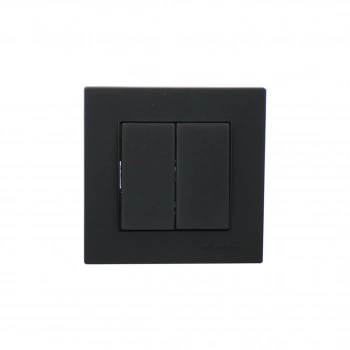 MUTLUSAN RİTA-2220 402 0284 POŞETLİ SİYAH - KOMÜTATÖR - 2Lİ ANAHTAR PRİZ VİDALI - ÇERÇEVELİ (5324)