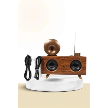 Nostaljik Radyo Bluetooth Bağlantılı Şarjlı Yüksek Ses Kaliteli