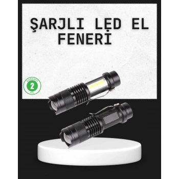 Odak Ayarlı 2000 Lümen Şarjlı LED El Feneri