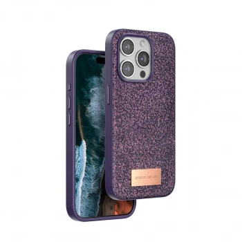 Onegif Apple İphone 15 Pro Bright Simli Kapak - Derin Mor