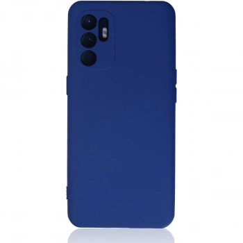 Oppo Reno 6 Kılıf Nano İçi Kadife Silikon - Mavi