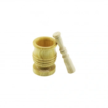 ORTA BOY  LÜX AHŞAP HAVAN SARIMSAK DÖVECEK Ç: 7.3CM--D: 6.5CM--Y: 10.5CM FİLELİ AMBALAJ (5324)