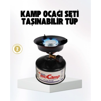 Outdoor Kamp Ocağı Gazlı Taşınabilir Pişirme Seti Üç Ayaklı Denge Aparatlı
