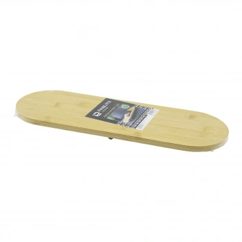 OVAL AHŞAP BAMBU 3 MİNİ=1CM AYAKLI  SUNUM TEPSİSİ 15X44X1.5CM (5324)