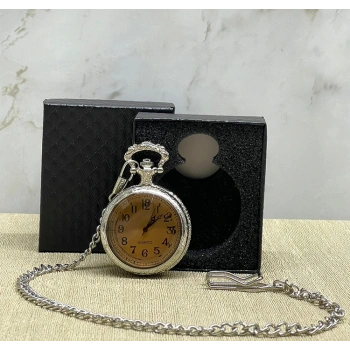 Özel Kutulu Camlı Gümüş Köstekli Saat