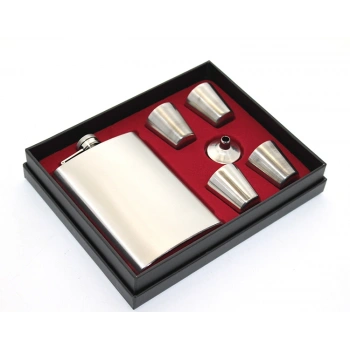 Paslanmaz Çelik 4 Shot Bardaklı Matara Seti Çelik Renk