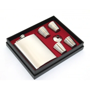 Paslanmaz Çelik 4 Shot Bardaklı Matara Seti Çelik Renk