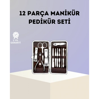 Paslanmaz Çelik Çok Fonksiyonlu 12 Manikür Seti