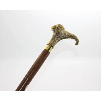 Pirinç Aslan Büstü Baston Model 1