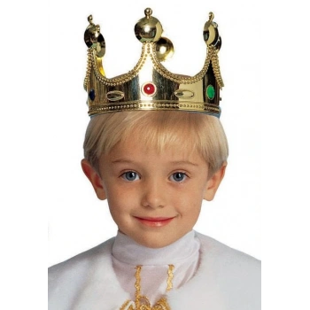 Plastik Kral Tacı Altın Renk Çocuk Boy (5324)
