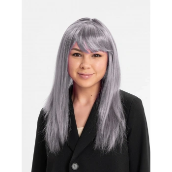 Platin Gri Gümüş Uzun Parti Peruğu