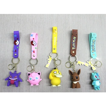 Pokemon Serisi Karışık Karakterler Silikon Anahtarlık