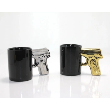 Porselen Silahlı Kupa Bardak Model 4