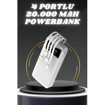 Powerbank Şarj Cihazı 4 Çıkışlı 20.000 Mah Powerbank Kompakt Yüksek Kapasiteli Hızlı Şarj