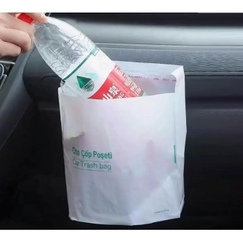 Pratik Su Geçirmez Oto Araba Çöp Poşeti Yapışkanlı 20 Adet (5324)