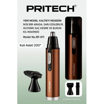 Pritech Rf-011 Kulak Burun Kıl Alma Ense Tüy Burun Şarjlı Tıraş Makinesi (5324)