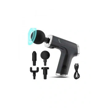 Profesyonel Masaj Tabancası Sporcu Masaj Aleti 4 Başlıklı Şarjlı Titreşimli