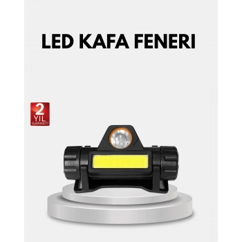 Profesyonel Şarjlı LED Kafa Lambası – Uzun Mesafe + Ortam Aydınlatması