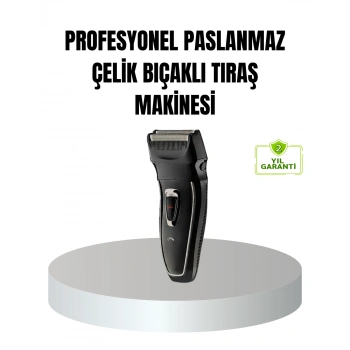 Profesyonel Şarjlı Saç Ve Sakal Tıraş Makinesi – Çelik Bıçaklı, Ayarlanabilir Başlıklı, Kablosuz