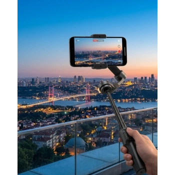 Profesyonel Telefon Gimbal Stabilizer 3 Axis Video Sabitleyici Vlog Tripod