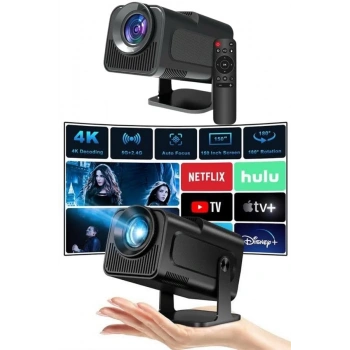 Projektör Siyah Android Taşınabilir Sinema Projeksiyon Wifi Destekli En Güncel Sürüm Akıllı