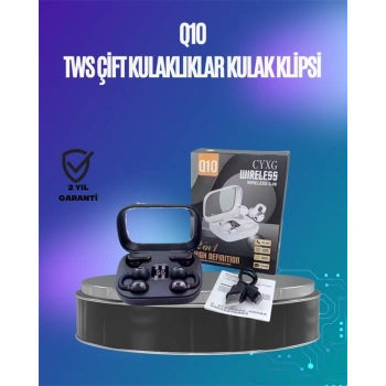 Q10 True Wireless Stereo Kulaklık – Ergonomik Tasarım, 10m Menzil, Type-C