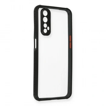 Realme 7 Kılıf Miami Şeffaf Silikon - Siyah