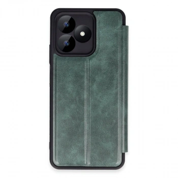 Realme Note 50 4g Kılıf Flip Cover - Koyu Yeşil